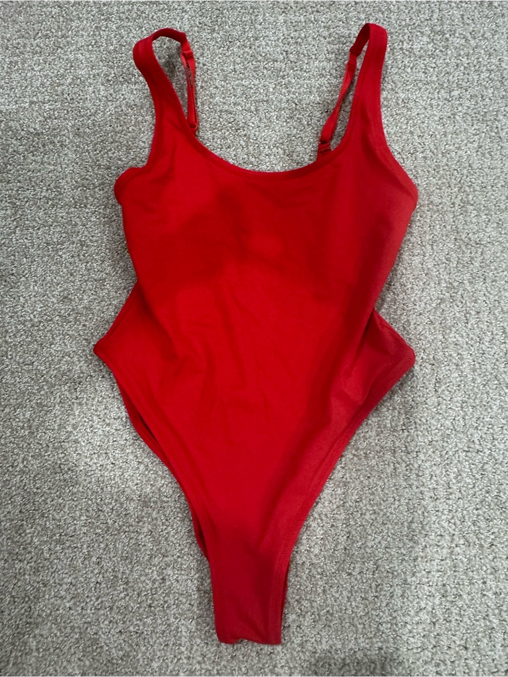 SKIMS Vibrant Red Scoop-Neck One-Piece - Picture 2 of 4